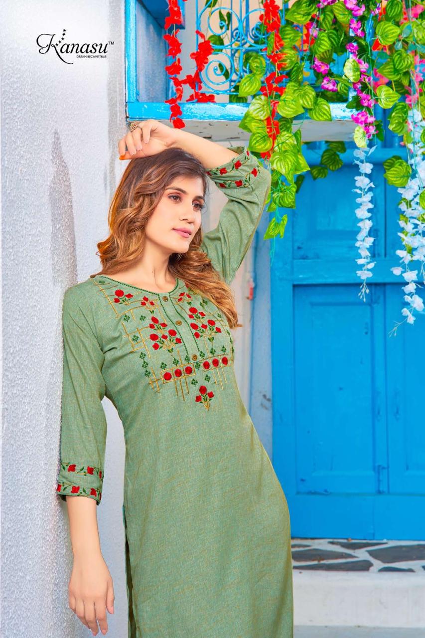 Kanasu Lotus Vol 2 Blueberry Rayon Kurtis Catalog
